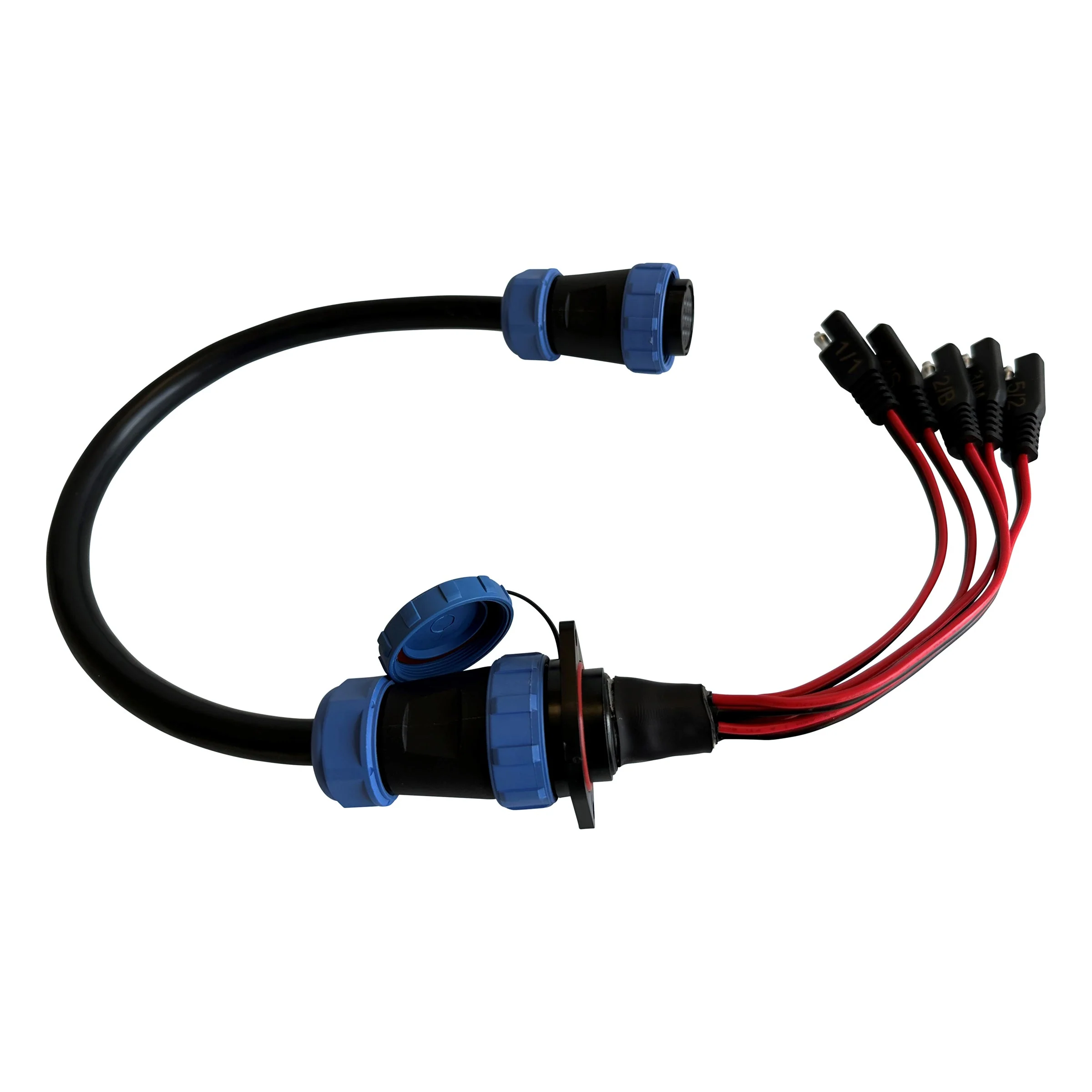 5 Circuit Heavy Duty, Waterproof, Quick Disconnect Jumper Kit - Panel Mount and Dual Plug Jumper Harness (YP-QD5X-18K) - Image 2