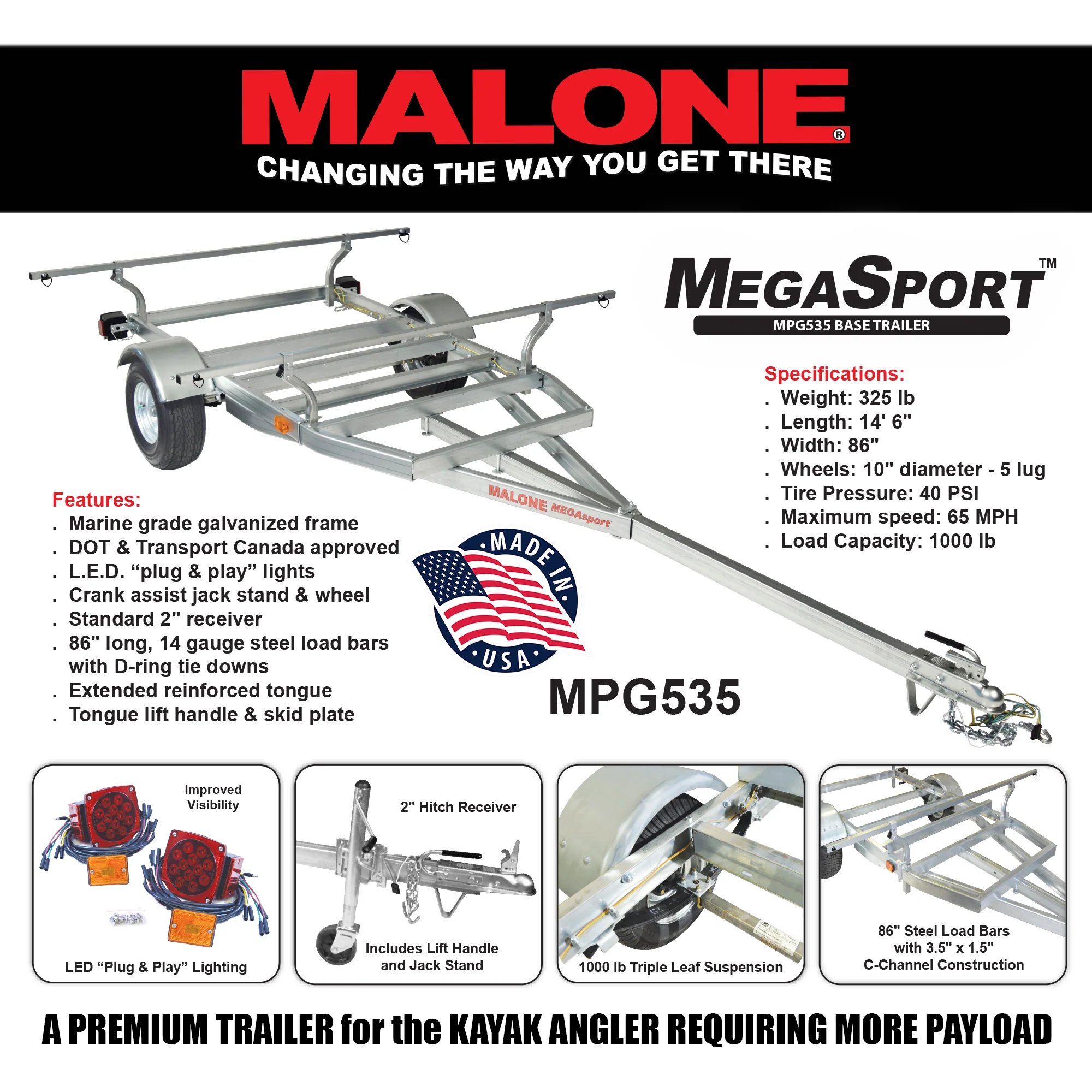 MegaSport™ Kayak Trailer - Image 6
