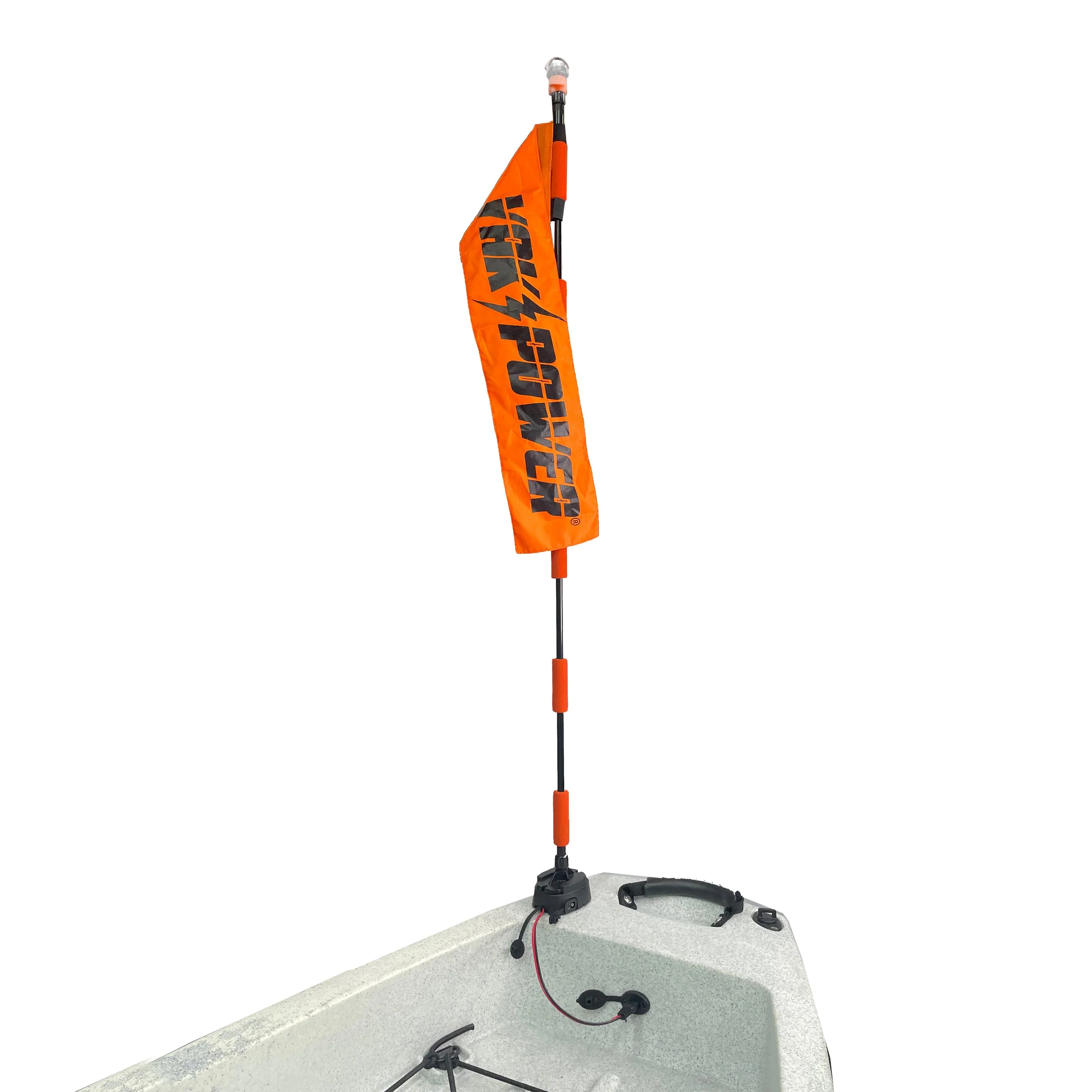 YP-LR360-PRO Lightning Rod - NEW & IMPROVED Threaded Power Connectors - Extendable Powered 360 Degree Safety Light, Flag, and Optional Accessory Mount - Image 7
